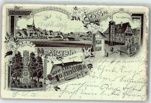 Marktzeuln 1900 Kriegerdenkmal Turnhalle Post Rathaus Litho