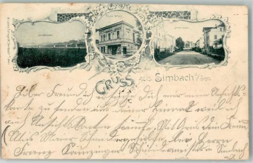 84359 W8346 Simbach a. Inn 1898 - Innbrücke Filiale Stolz Innstraße