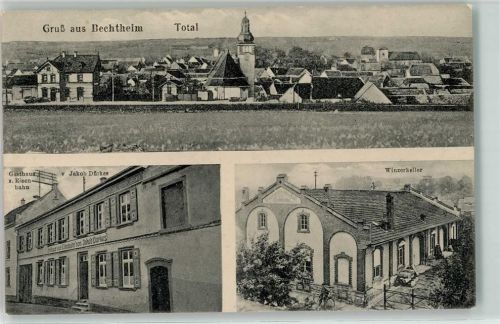 Bechtheim Kirche Gasthaus zur Eisenbahn Jakob Dürkes Winzerkeller Kirche Gruss
