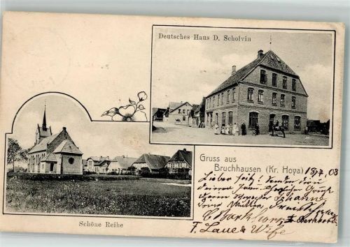 Bruchhausen-Vilsen 1908 Schöne Reihe Gasthaus Deutsches Haus