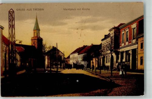 Trebbin 1918 Marktplatz mit Kirche