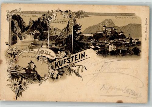 Kufstein 1896 Sparchen-Mühle Unterkunftshaus Hinterbärnbad Veste Geroldseck