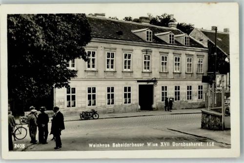 1170 Wien 17. Bezirk, Hernals 1938 Foto AK Gasthaus Weinhaus Scheiderbauer Dornbacher Straße 116