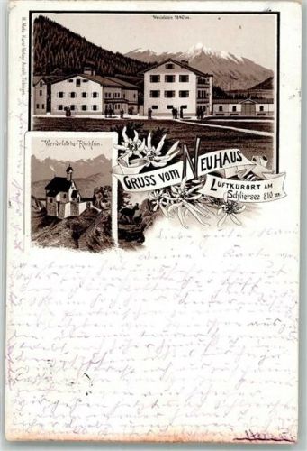 Neuhaus 1895 Verläufer Druck um 1890 Wendelstein-Kirchlein Edelweiss