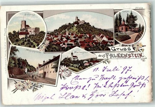 Falkenstein 1897 Schloss Klause Marktplatz Marienstein
