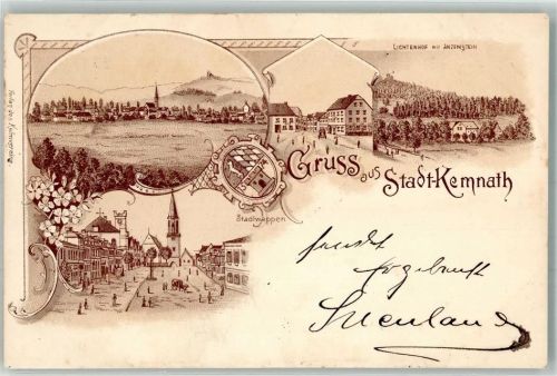 Kemnath 1899 Stadtwappen Lichtenhof Anzenstein