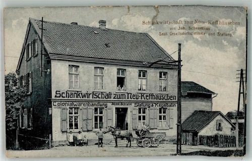 Velbert Gasthaus zum Neu-Keffhäuschen Fuhrwerk Ort handschriftlich