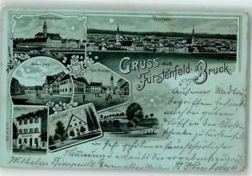 Fürstenfeldbruck 1898 Marta Keller Gasthaus Ludwigs Höhe Oberer Marktplatz