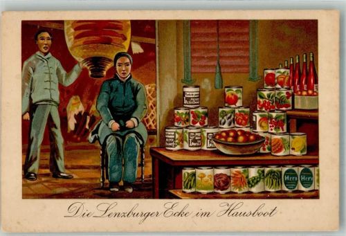 Lenzburg 1925 Die Lenzburger Ecke im Hausboot Hero Konserven