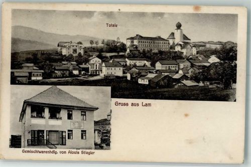 93462 W8496 Lam , Oberpf Gebrauchsspuren Gemischtwarenhandlung Stiegler