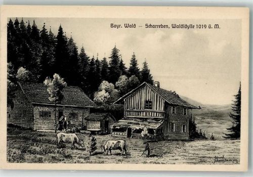 Schareben Waldbauernhaus Kuhweide signiert