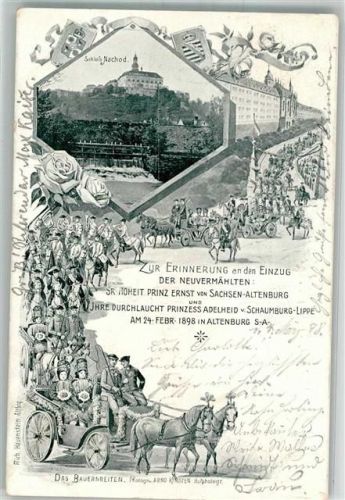 Altenburg 1898 Vermählung Prinz Ernst v. Sachsen-Altenburg und Prinzess Adelheid v. Schaumburg-Lippe 1898 Das Bauernreiten