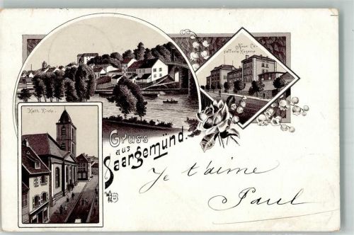 Sarreguemines 1897 Kath. Kirche Kaserne Vorläufer
