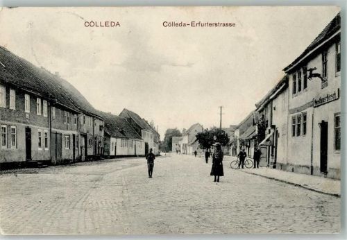 Kölleda 1911 Erfurterstraße Gasthaus Hirsch Fahrrad