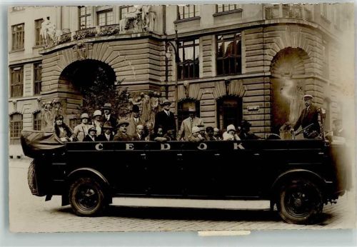 Prag 1928 Omnibus Ort handschriftlich