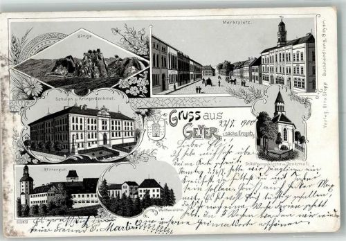 Geyer 1900 Binge Marktplatz Rittergut St. Wolfgangskirche Stadtwappen