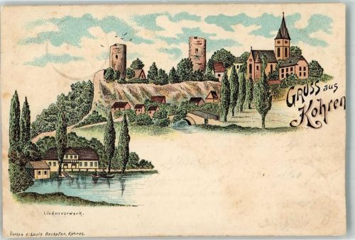 04655 O7234 Kohren-Sahlis 1899 Lithographie Lindenvorwerk