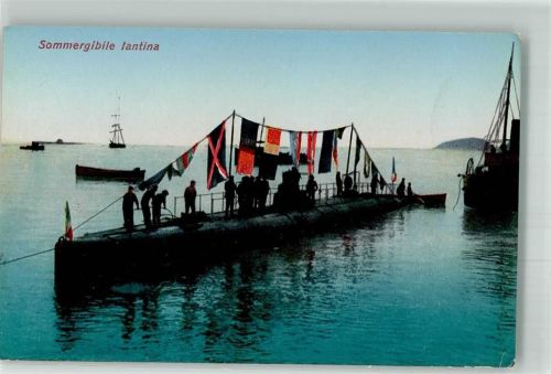 Submarin Sommergibile lantina Flaggenschmuck Marine Italien