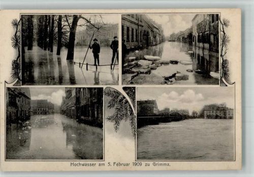 Grimma Hochwasser Überschwemmung Katastrophe 5. Februar 1909