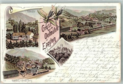 Eppstein 1897 Gasthaus Oelmühle Bahnhof Eppstein Burgruine