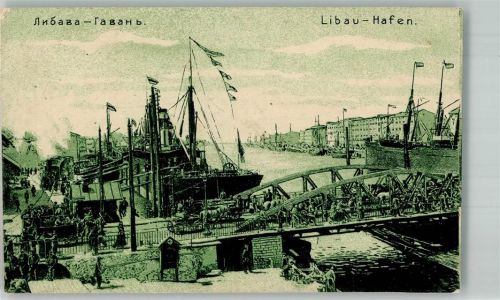 Libau Liepaja Foto AK Hafen Feldpost WK I Nr. 168