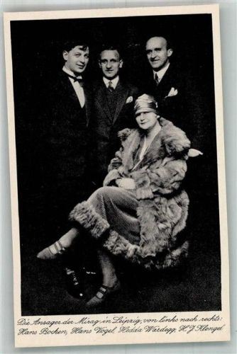 Leipzig 1927 Die Ansager der Mirag( Mitteldeutscher Rundfunk ) Hans Bocken in Leipzig
