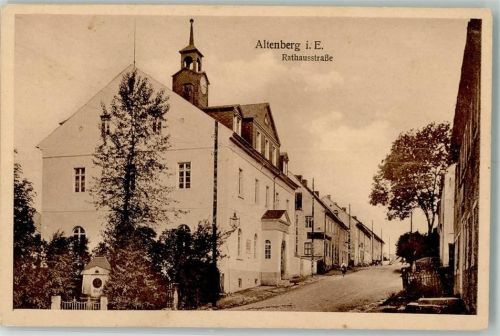 Altenberg Rathausstraße RS. Stempel Fremdenhof Stadt Dresden