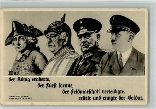 Fritz, Bismarck, Hindenburg Spruch Propaganda WK II Hitler BOAKC
