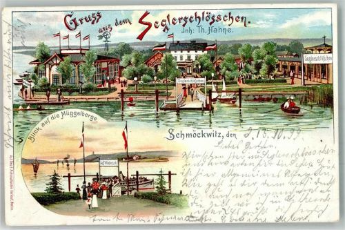 Schmöckwitz 1899 Gasthaus Seglerschlößchen Bootssteg
