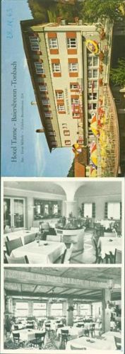 Tonbach Hotel Tanne Ernst Möhrle Klappkarte mit Hotelbeschreibung