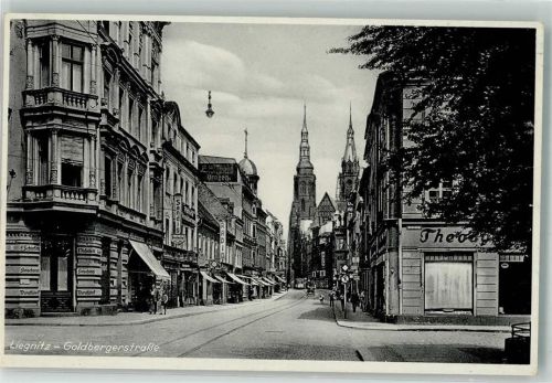 Liegnitz Goldbergerstraße Straßenbahn Oldtimer