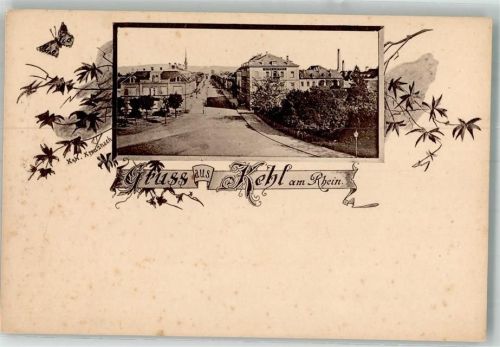 Kehl Vorläufer um 1880-89 Ortsstraße Hotel Schmetterling