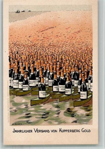 Kupferberg Gold Sekt Werbung sign. A. Glück