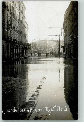 Asnieres 1910 Überschwemmung Rue St. Denis