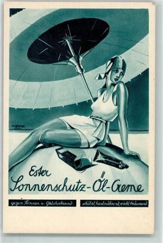 Ester Sonnenschutz Öl-Creme Art Deco Bademode sin E. Kempter
