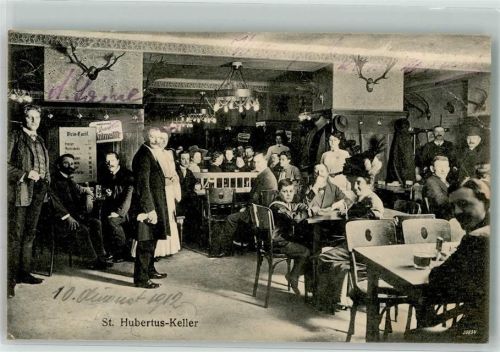 Wien 1912 Gasthaus St. Hubertus-Keller Mariahilferstrasse 49