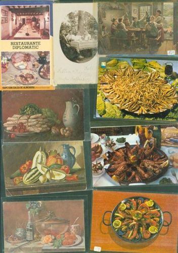 Lot mit 16 AK und 1 Foto Essen und Trinken Punkte auf den Plastikhüllen Gastronomie Kleinposten bis 20