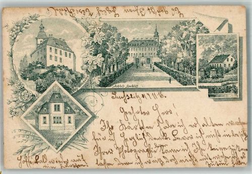 Diesbar-Seußlitz 1915 Vorläufer Druck 1880 - 1889 Lithographie Schloss Hirschstein Schloss Seußlitz