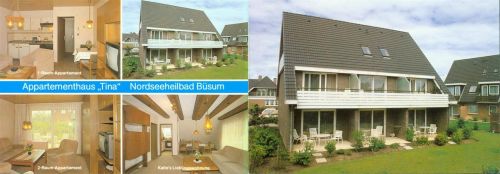 Büsum Appartmenthaus Tina Innen- und Aussenansicht Klappkarte