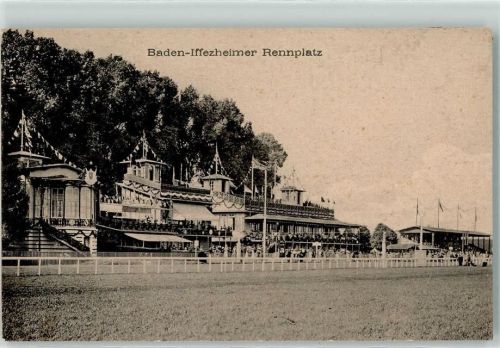 76473 W7557 Iffezheim Gebrauchsspuren Pferderennbahn Clubtribühne
