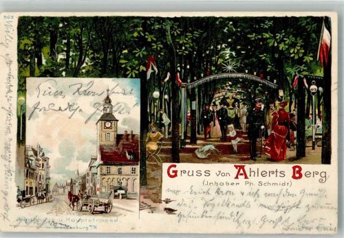Blankenburg 1901 Gasthaus Etablissement Ahlerts Berg Gartenwirtschaft Rathaus Hauptstrasse