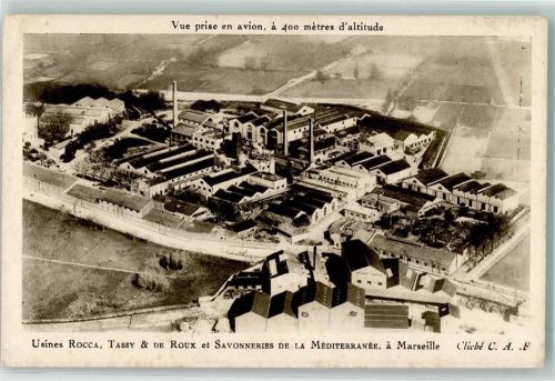 Marseille Fliegeraufnahme Usines Rocca Tassy u. de Roux et Savonneries de la Mediterranee