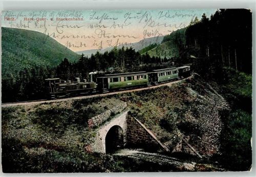 Wernigerode 1908 Harz-Quer- und Brockenbahn Ort lt. Stempel