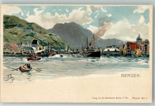 Bergen Hafen Dampfschiff