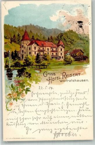 82515 W8190 Wolfratshausen 1904 Lithographie Adelskorrespondenz Hotel Reisert