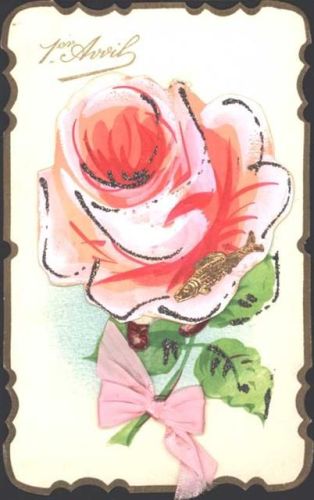 Rosenapplikation, dahinter Baby, Stoffschleife, Glimmer