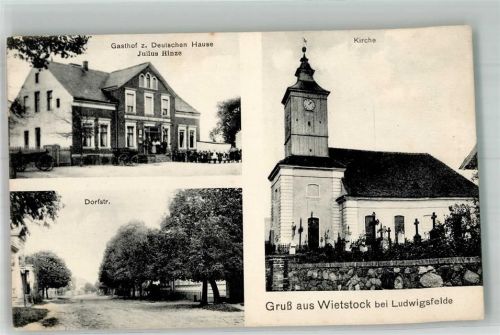 Wietstock Gasthaus zum Deutschen Hause Dorfstrasse Barock-Dorfkirche