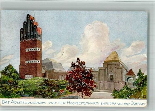W6100 Darmstadt Hochzeitsturm Architekt Olbrich Kunstgeschichte Darmstadt 1908 BOAKC