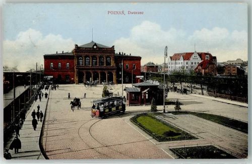Posen 1913 Straßenbahn Bahnhof