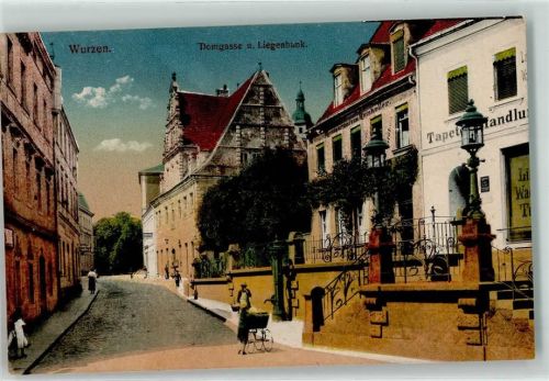 Wurzen Domgasse Liegenbank Gasthaus Ratskeller Tapetenhandlung Kinderwagen
